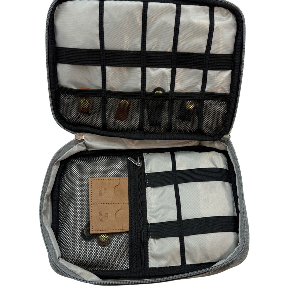 Cable Organizer Bag, Zip Up, Tech Accessories Case, Card Holders Cords, Gamers